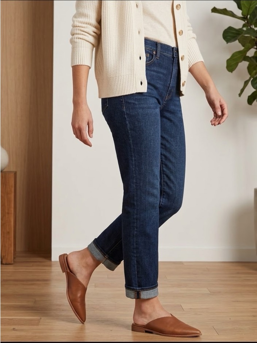 Madewell Emilia Brown Leather Flat Mules